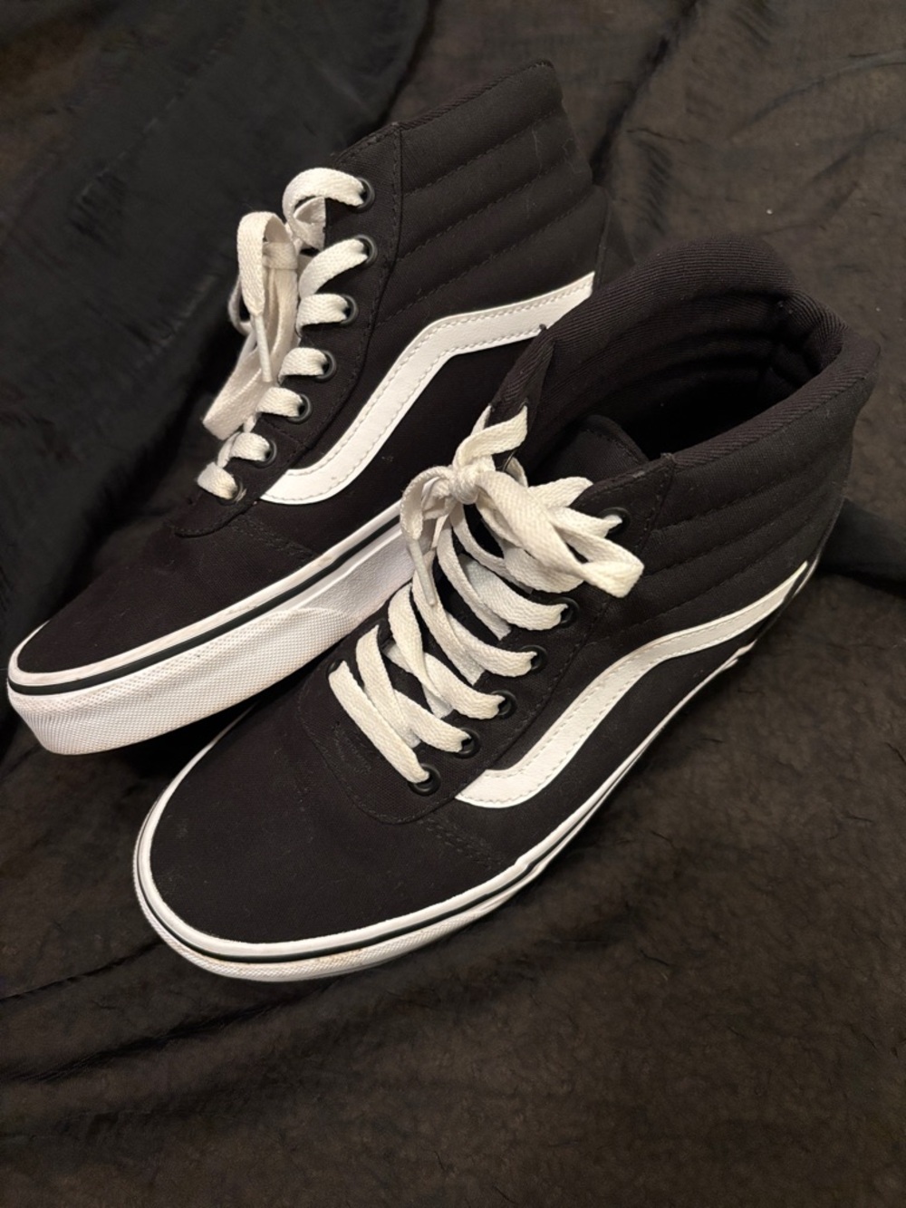 Vans Classic Black High-Top Sneakers with White Side Stripe